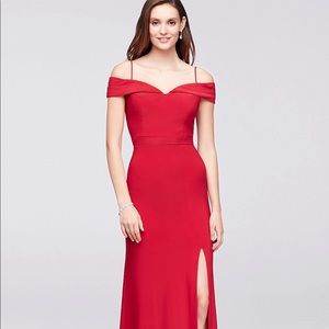 David’s Bridal Off-the-Shoulder Gown by Morgan&Co
